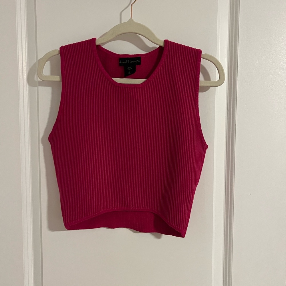 House of Harlow 1960 Sleeveless Ribbed Crop Top